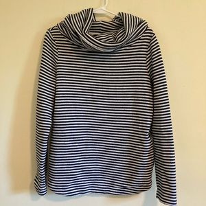 Tommy Hilfiger Navy & White Striped Cowl Neck Sweater
